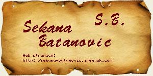 Sekana Batanović vizit kartica